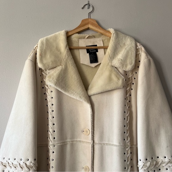 Vintage Dennis Basso long faux shearling coat in ivory cream • Size 3X - Picture 3 of 14